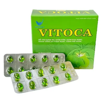 VICTOCA XANH - hỗ trợ giảm ho, viêm họng, viêm phế quản (Hộp 10 vỉ x 10 viên)